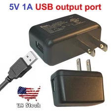 2 Pcs  AC 100-240V DC 5V 1000mA US Plug USB Power Adapter Converter Charger