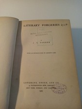 Literary Forgeries J A Farrer 1907