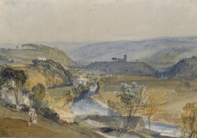 Turner The Valley of Washburn and Leathley Church Romantic Seascape Wall Art Pri