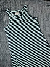 STS Sail To Sable Maxi Dress M Stripe Navy Blue Cabbage Green Jetting To Jetties