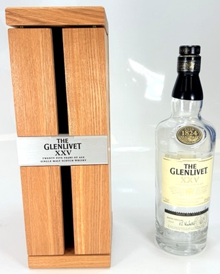 [GLENLIVET] Single Malt Whisky XXV 25 Years Wooden Box w/ Bottle *EMPTY*