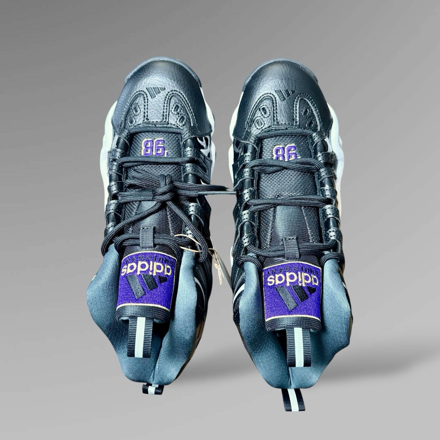 Adidas Crazy 8 Basketball Black White Purple Sneakers US Big Boys/Girls 6.5 thumbnail 6