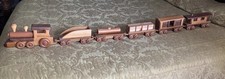 Wooden Train Set . Hand Made . 59 Inches Long Superb