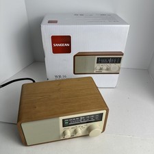 Sangean WR-16 AM/FM Bluetooth Radio Wooden Cabinet w/ Box New Open Box Tested