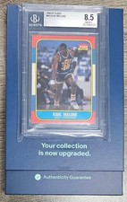 1986-87 Fleer Karl Malone #68 BGS 8.5 NM-MT+ Rookie Card Jazz HOF Mailman. rookie card picture