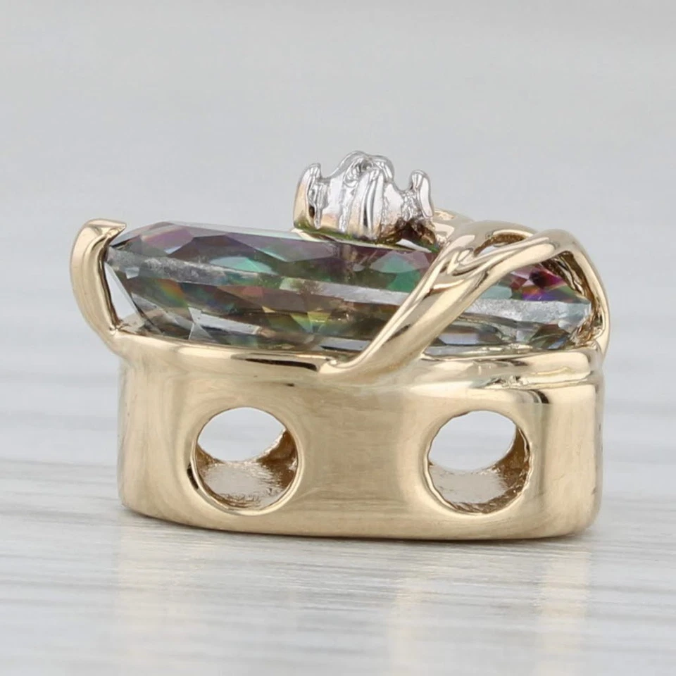 Richard Klein 2.70ctw Mystic Topaz Diamond Slide Bracelet Charm 14k Yellow Gold - Image 2 of 4
