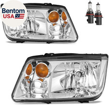 Headlights Assembly W/Bulbs for 1999-2005 VW Jetta Mk4 Models, Driver  Passenge