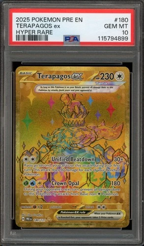 Pokemon Terapagos ex Prismatic Evolutions Hyper Rare #180 PSA 10 Gem Mint