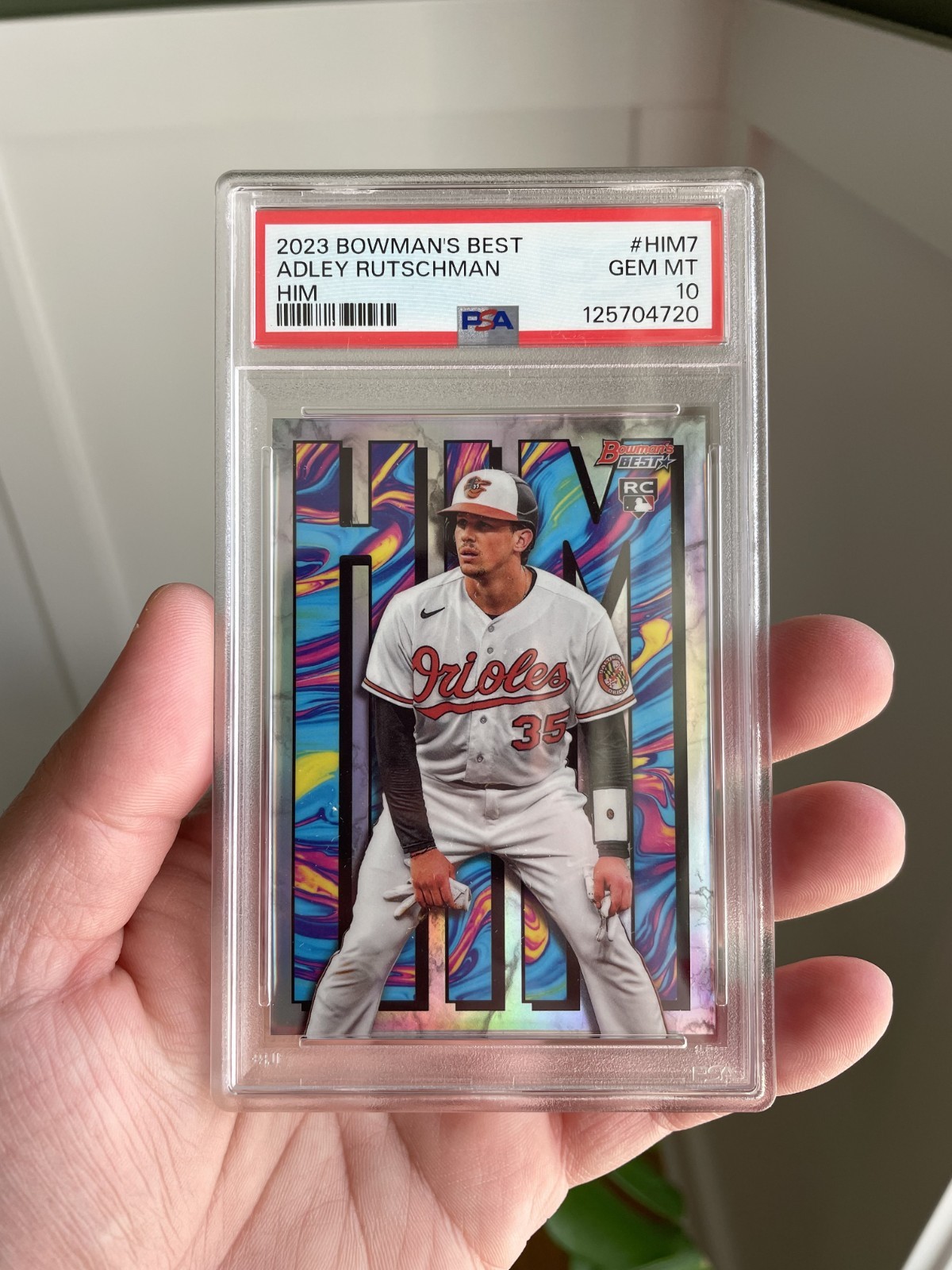 Adley Rutschman Rookie Him Case Hit - 2023 Bowman’s Best #HIM-7 Orioles - PSA 10