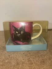 Vintage Rachael Hale Fine Porcelain Mug Cute Black Cat - Cats Were Worshipped