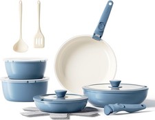 Redchef 16-Piece Ceramic Non-Stick Cookware Set with Detachable Handle, Oven Saf