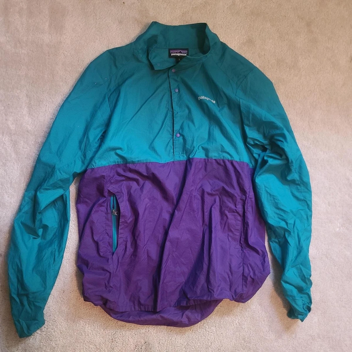 Patagonia wool100％ 90's Patagonia 紫色 リブ編み セーター S 紫色