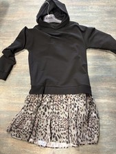 Danamade dress size 152, new, black with hood and leopard print