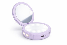 Makeup Led Lighted Cosmetic Mirror 2X Pocket Size with 3000mAh Power Bank