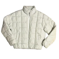Urban Outfitters UO Quilted Puffer Jacket Men’s Unisex White Stripes Size Small