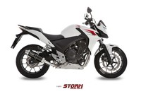 Storm GP Auspuff Schwarz Passend FüR Honda CB 500 F / X 2013-2015