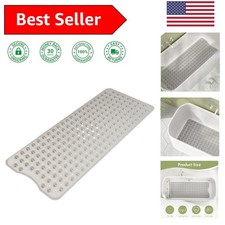 Washable Non-Slip Bathtub Mat 40x16 with Quick Drain Holes   Stylish Gray