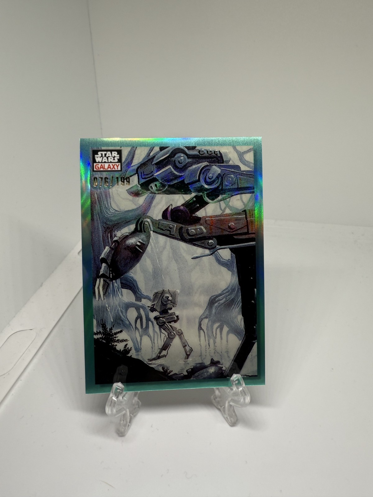 2023 Topps Chrome Star Wars Galaxy Marching AT-STs Aqua Refractor /199