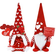 Valentine's Day Gnome Decor Valentines Day Decorations 2 Pack Handmade Plush ...
