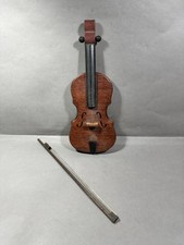 Vintage 1930s Tin Body Wood Neck Children Toy Violin 14
