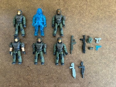 Halo Mega Construx Mini Figure Marine Lot of 6 Including Weapons