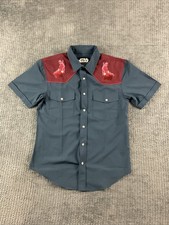 RSVLTS Star Wars Shirt Mens Small Mandalorian Warm Or Cold Roper Pearl Snap