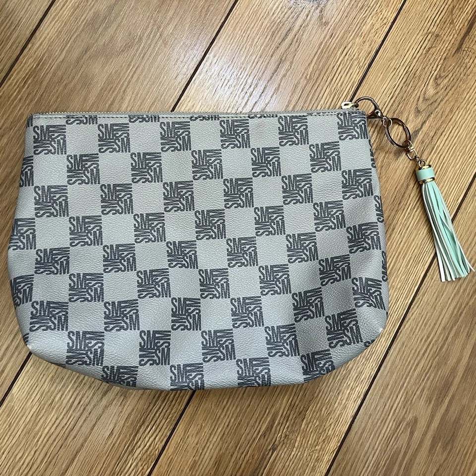 Steve Madden Gris Cuadros SM Logo Cremallera Bolsa - Mediana - Herrajes Dorados Foto 2 de 4