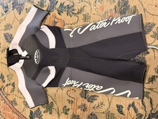 Waterproof Women's Shorty Wetsuit XL Black Gray 3mm Scuba Diving Back Zip
