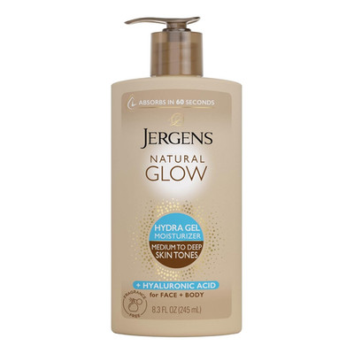 Jergens Natural Glow Hydra Gel Moisturizer, Hyaluronic Acid Tanning Lotion, Hydr