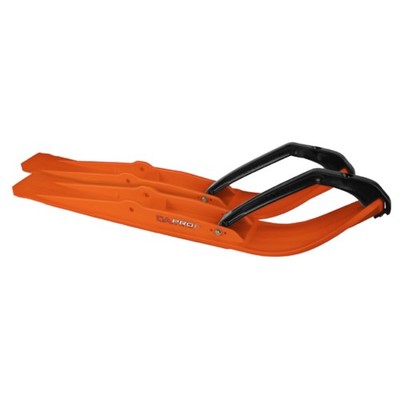 Pair of Orange C&A Pro Razor [RZ] 6'' Snowmobile Skis W/Black C&A Loops