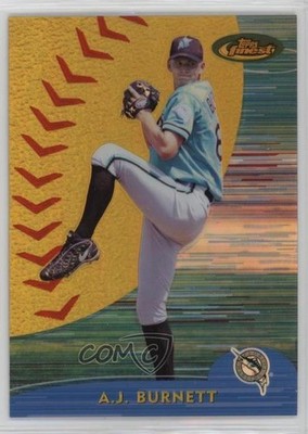 2000 Topps Finest Gold Refractor Missing Die-Cut AJ Burnett #87 0ho9