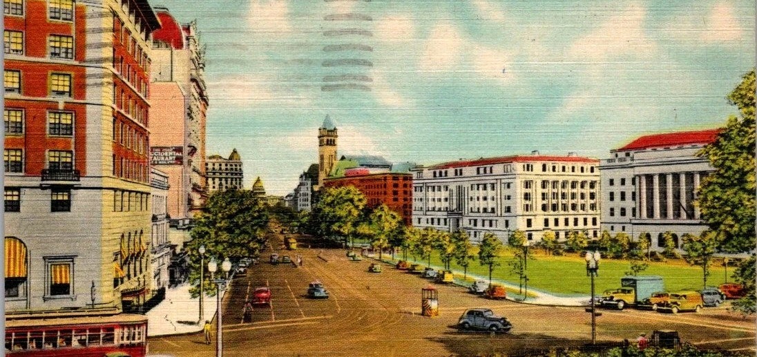 Pennsylvania Avenue Washington D C Jul 22 1945 Linen Postcard