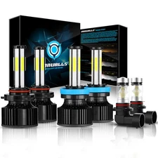 For Dodge Ram 1500 2500 3500 2009-2018 6Sides LED Headlight Hi Lo/Fog Bulb 6500K