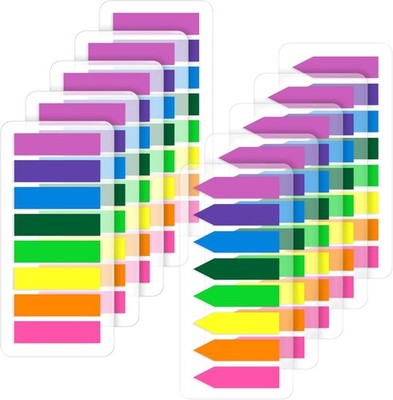 2000 Pcs) Page Markers Bright Sticky Tabs, Translucent Small Sticky Notes Flags