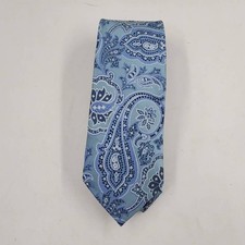 The Men's Store at Bloomingdale's Paisley Silk Tie O/S Aqua Keeper Loop Printed