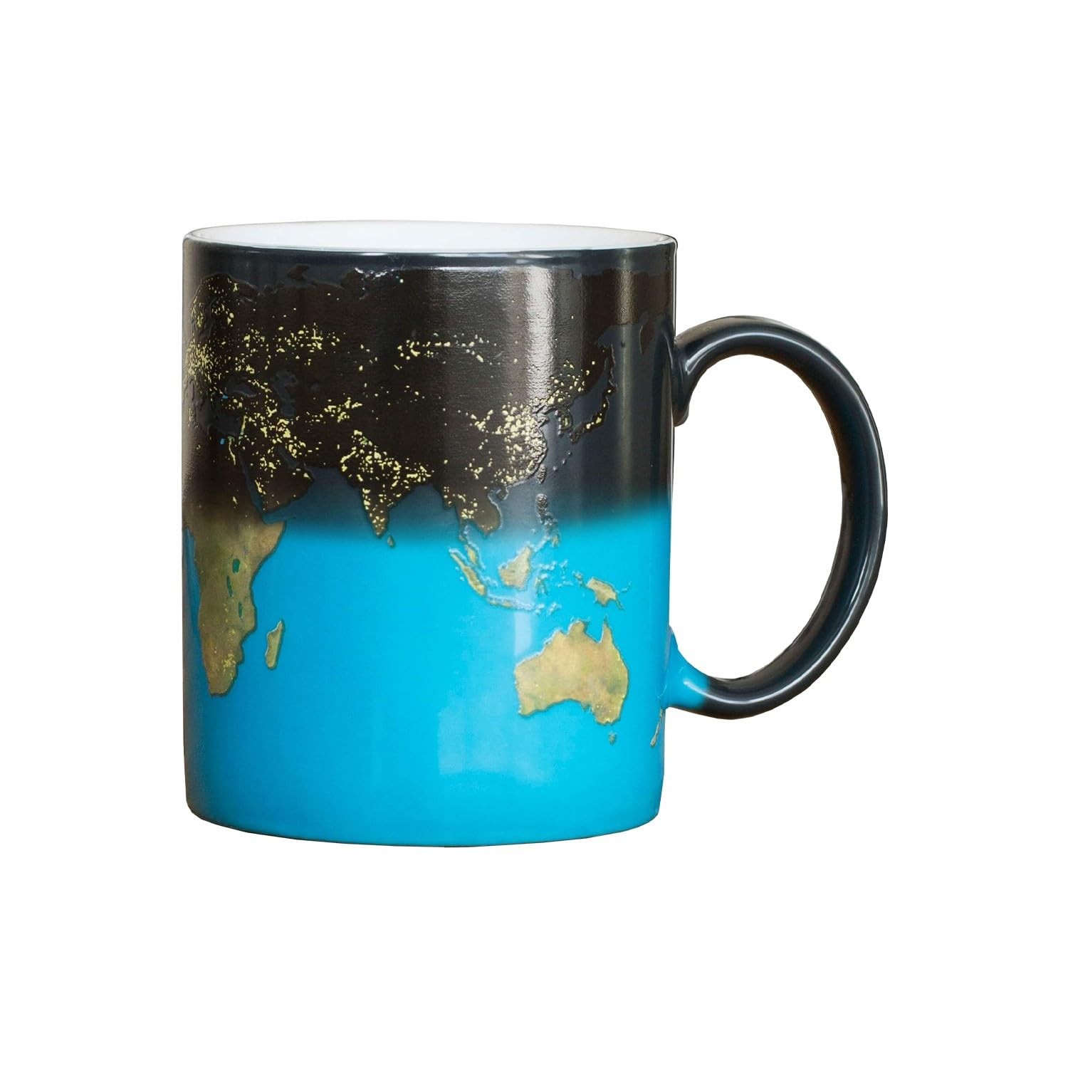 Mad Monkey Mug with World Map   Colour Changing Mug Day and Night