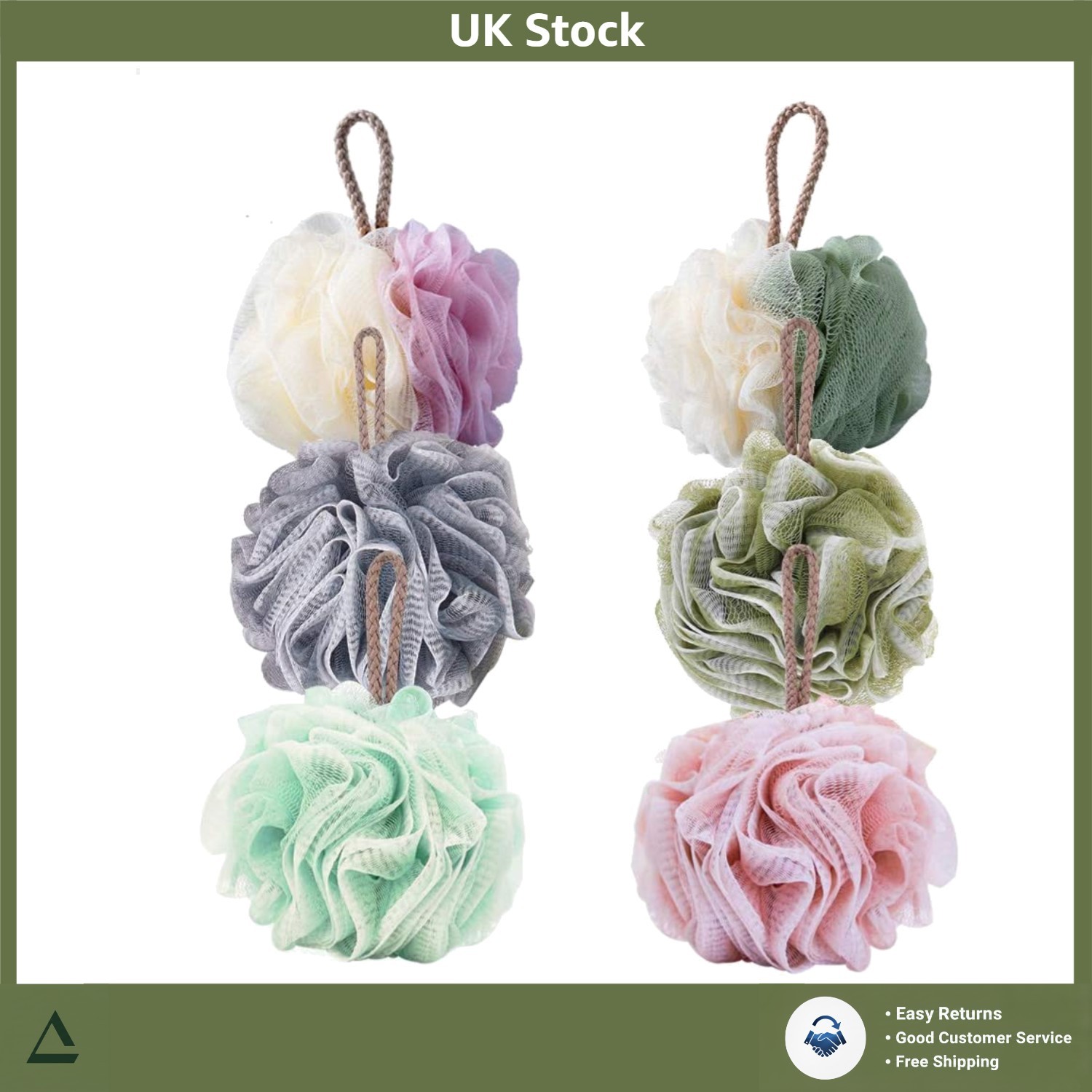 Luxurious Exfoliating Mesh Loofah Body Scrubber Bath Shower Sponge Ball 6 Pack