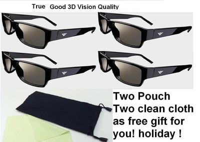 Brand New 4 Pairs VIZIO THEATER 3D glasses XPG302 XPG301 with free Pouch/cloth 
