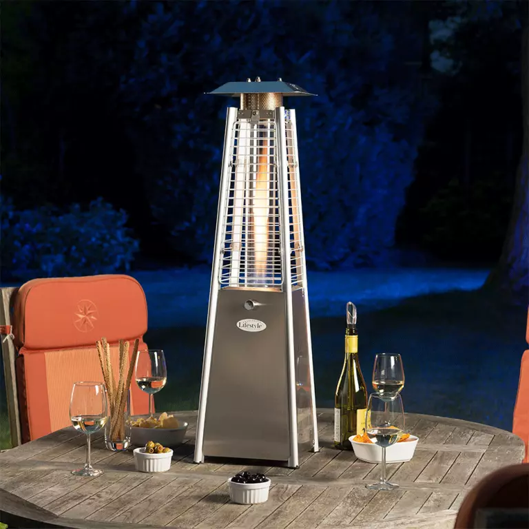 3kW Garden Gas Patio Heater Outdoor Party Table Top Polished Stainless Steel New