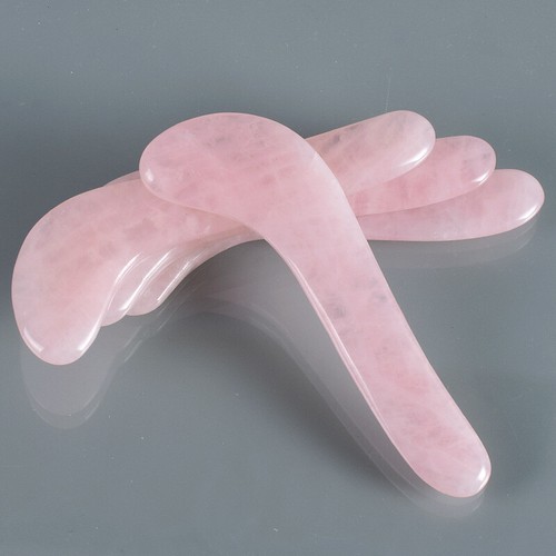 Natural Gua Sha Tools Facial Eyes Beauty Massager Rose Quartz Gua Sha Tool - Picture 4 of 5