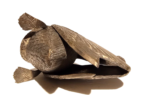 Caja de tuercas de betel cisne de metal plateado reposé del sudeste asiático vintage - Imagen 8 de 15