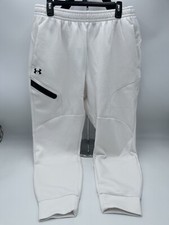 Under Armour UA Unstoppable Fleece Joggers White Black 1379808-100 Men
