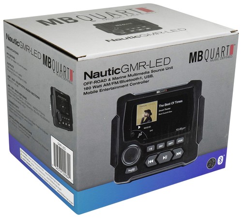 MB Quart GMR-LED Marine/Boat Bluetooth Receiver+4) Black 6.5" LED Tower Speakers - Picture 7 of 12