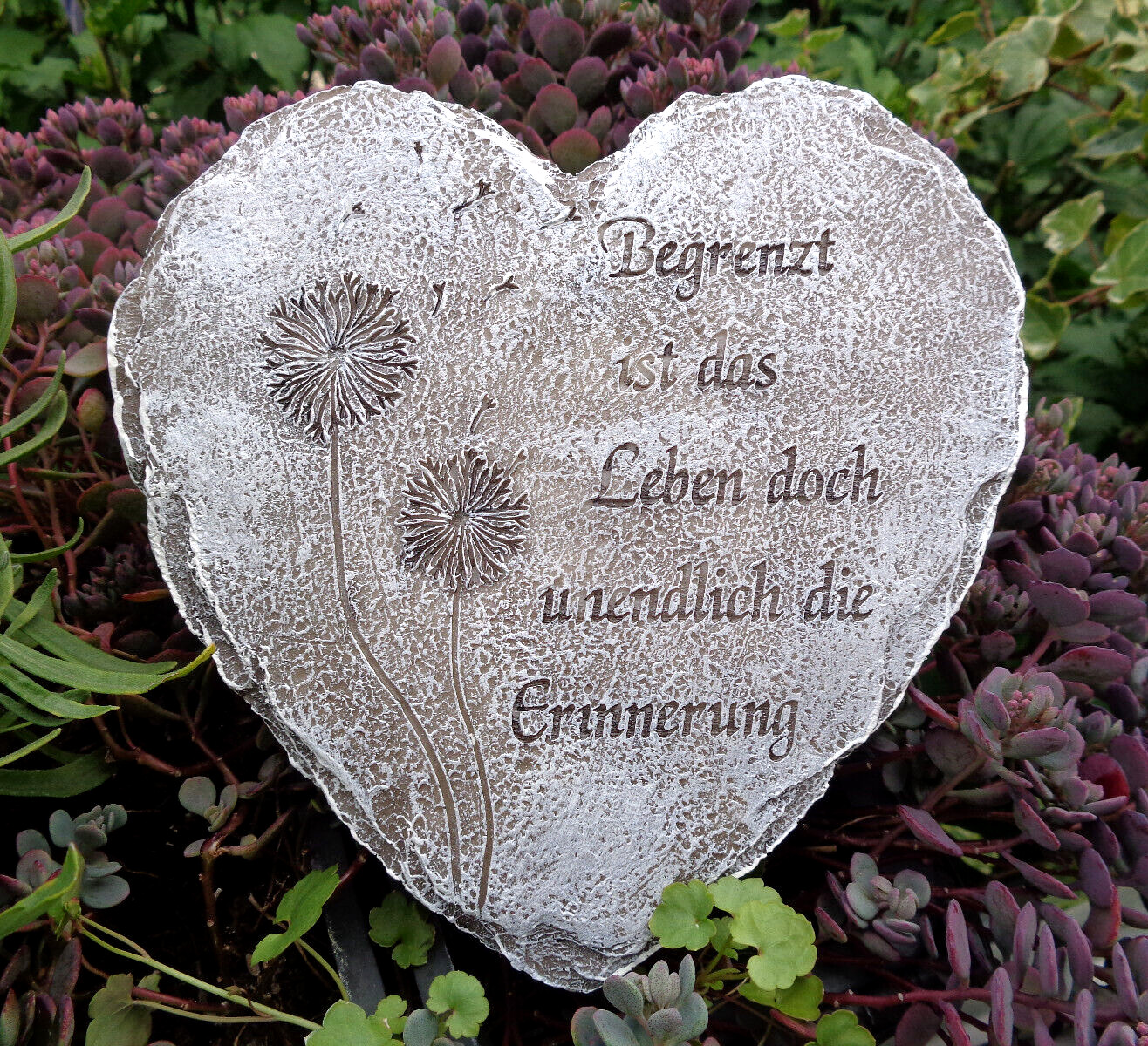 Grabschmuck Trauer Deko Herz Mit Spruch Pusteblume