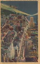 Michigan Avenue Tribune Tower Chicago Illinois Posted Vintage Linen Postcard