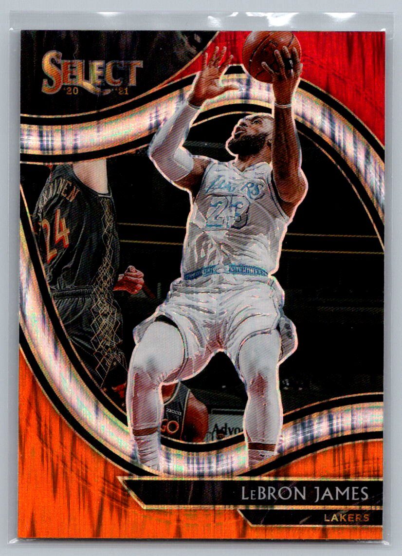 2020-21 Panini Select #223 LeBron James Red White Orange Shimmer