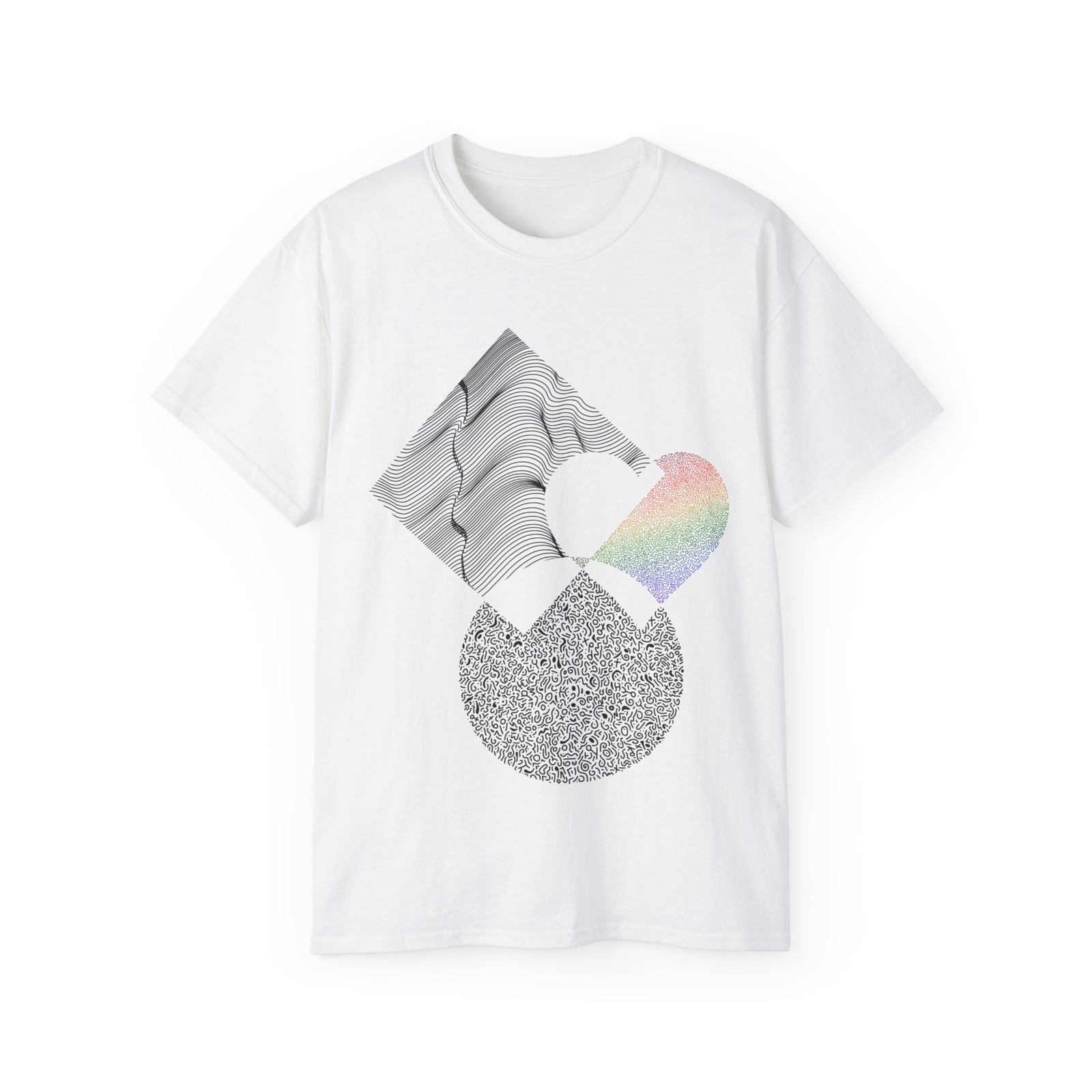 Rainbow Heart Lineart Graphic T-Shirt