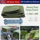 🔥Army Canvas Heavy Duty Cotton Tarpaulin Cover Boat Log Store Roofing Sheet NEW