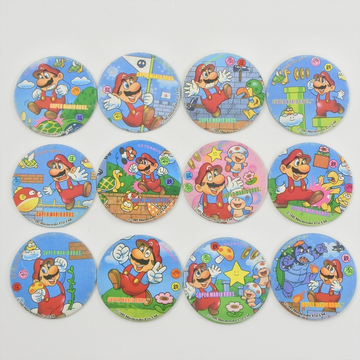 lot of 12 Super Mario Bros. Menko Card (D 45mm) Nintendo Official