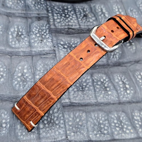 20mm/16mm Exotic Leather Bund Watch Band Military Fashion Minimalist Design - Picture 13 of 15
